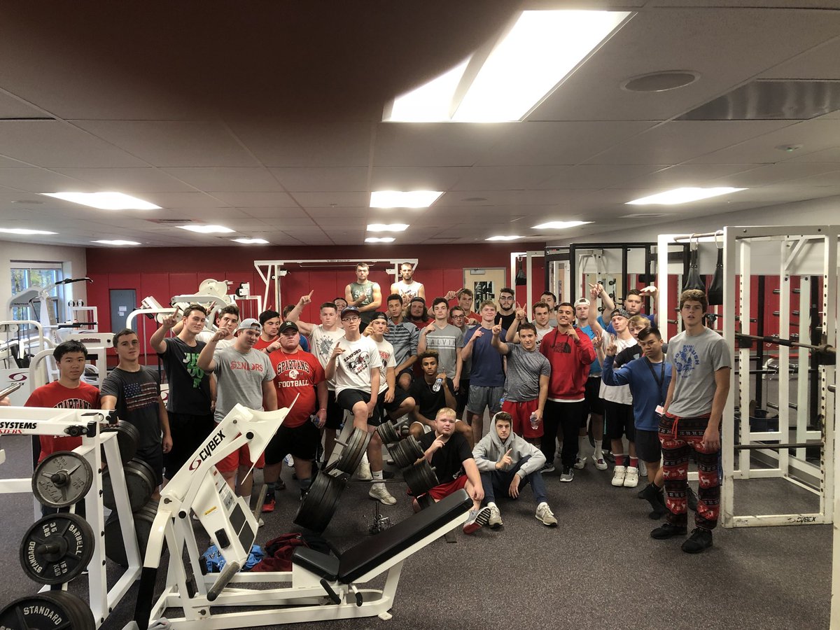 First Saturday morning workout in our new weight room!! Congrats on 5th straight win last night!! GO SPARTANS!!!