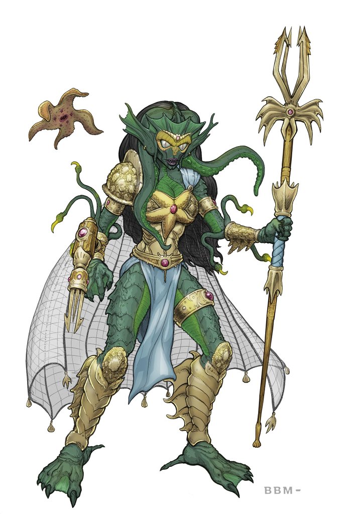 Here she is with colors!  Ickthia fully transformed and drawn by the talented BBM. 
#merman #mermaid #merfolk
#motu #motuc #mastersoftheuniverse #pricessofpower #shera #heman #comicbooks #webcomic #asongofheroes #webcomicconnect #webcomicnetwork @webcomicconnext @webcomicnetwork