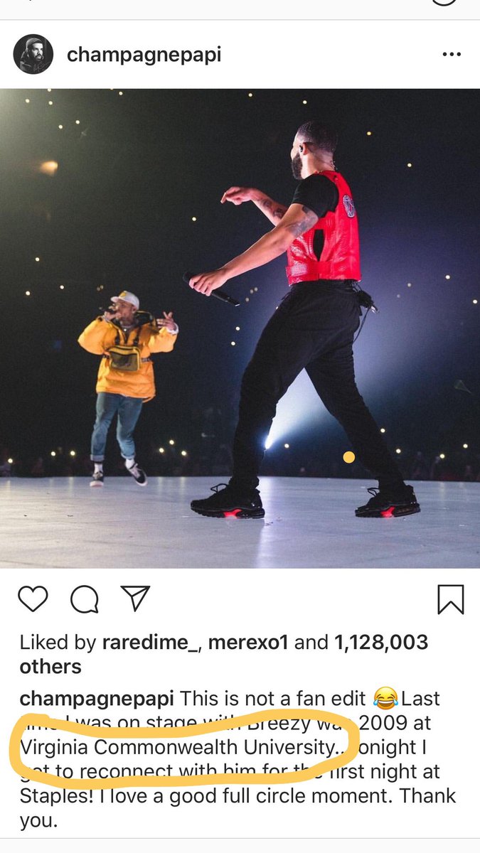 VcuHomecoming's tweet photo. Thanks @drake for the shout out! #VcuHomecoming shout out! #Flashback https://t.co/03kTR5WETd