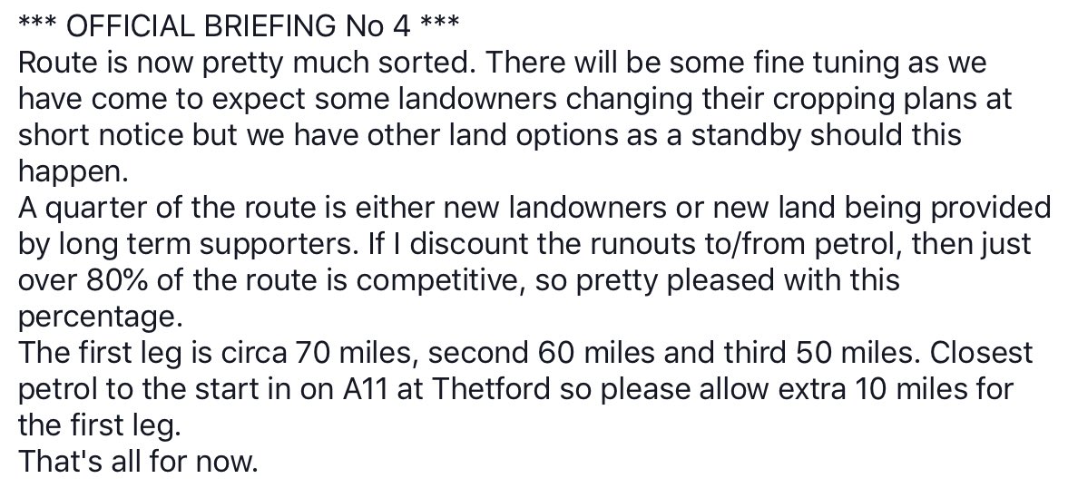 Today’s message from CoC after another successful recce yesterday: