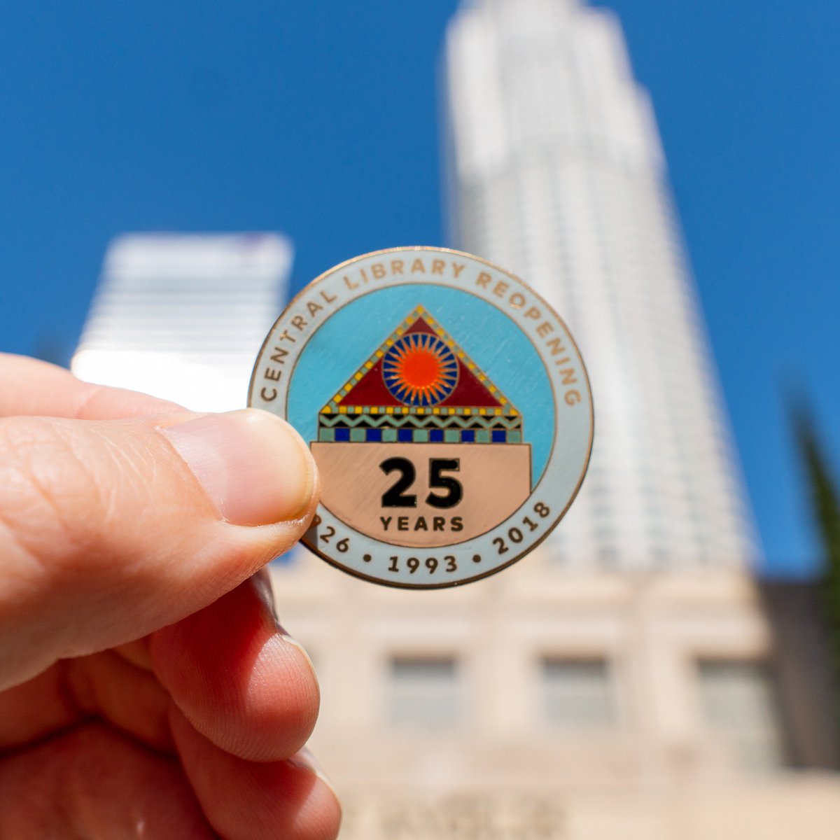 pin in front of central library