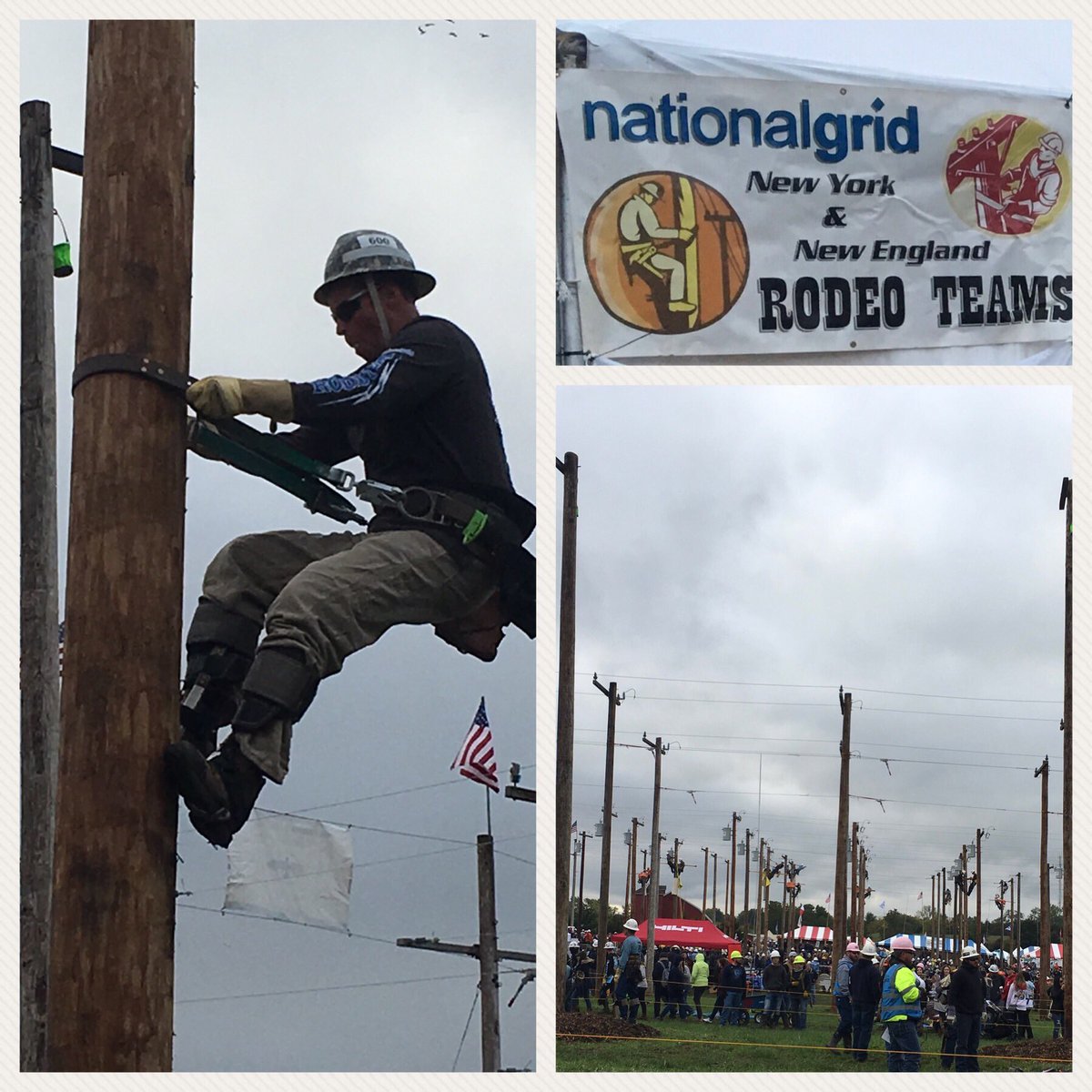 TimHoranNG's tweet photo. They do this work 24/7 in our #RI, #MA, and #NY @nationalgridus communities. And this weekend, a group of our #linemen demonstrate their #safety and #skill at the #InternationalLinemansRodeo. Watching them compete never gets old! @linemansrodeokc #pride https://t.co/E8VqAu9Ry8
