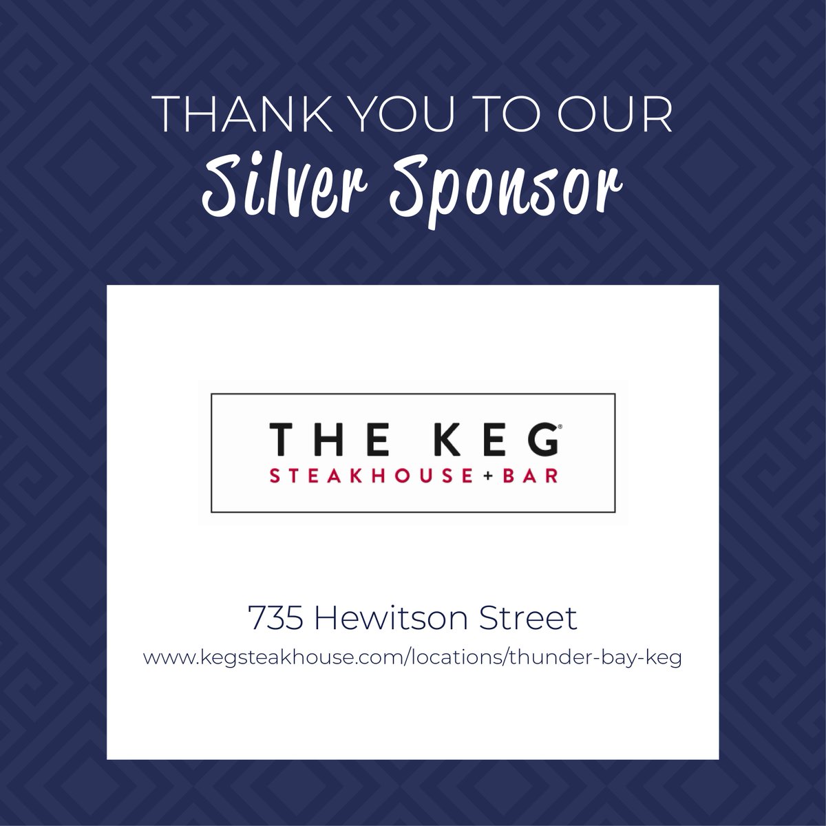 Greek100B's tweet photo. Thank you to Silver Sponsor The Keg Steakhouse + Bar and Tom Pazianos for supporting our event. #Greek100TBay #ThunderBay #TBay https://t.co/lim0YyQA4u