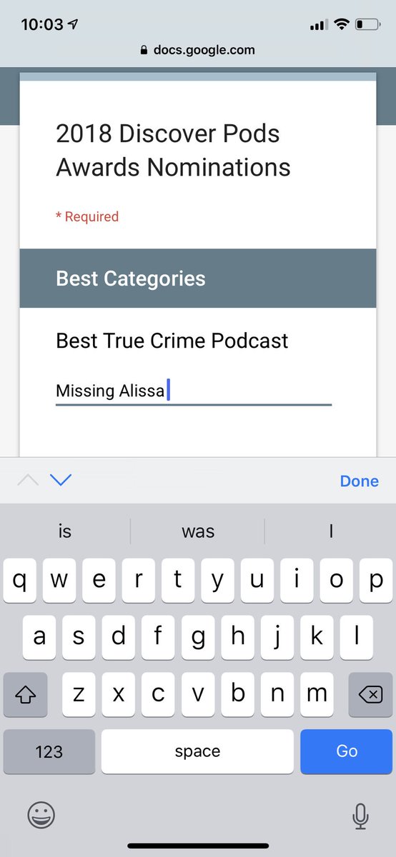 AVoiceForAlissa's tweet photo. Put in my votes for the @Discover_Pods Awards for @MissingAlissa ! (And a shout out to the original teller of Alissa’s story, @LordanArts) Please put in your vote to support Alissa & the podcast here: https://t.co/AH63OVYXq3
#JusticeForAlissa #MissingAlissa #TrueCrimePodcast https://t.co/CXnKKRCNAL