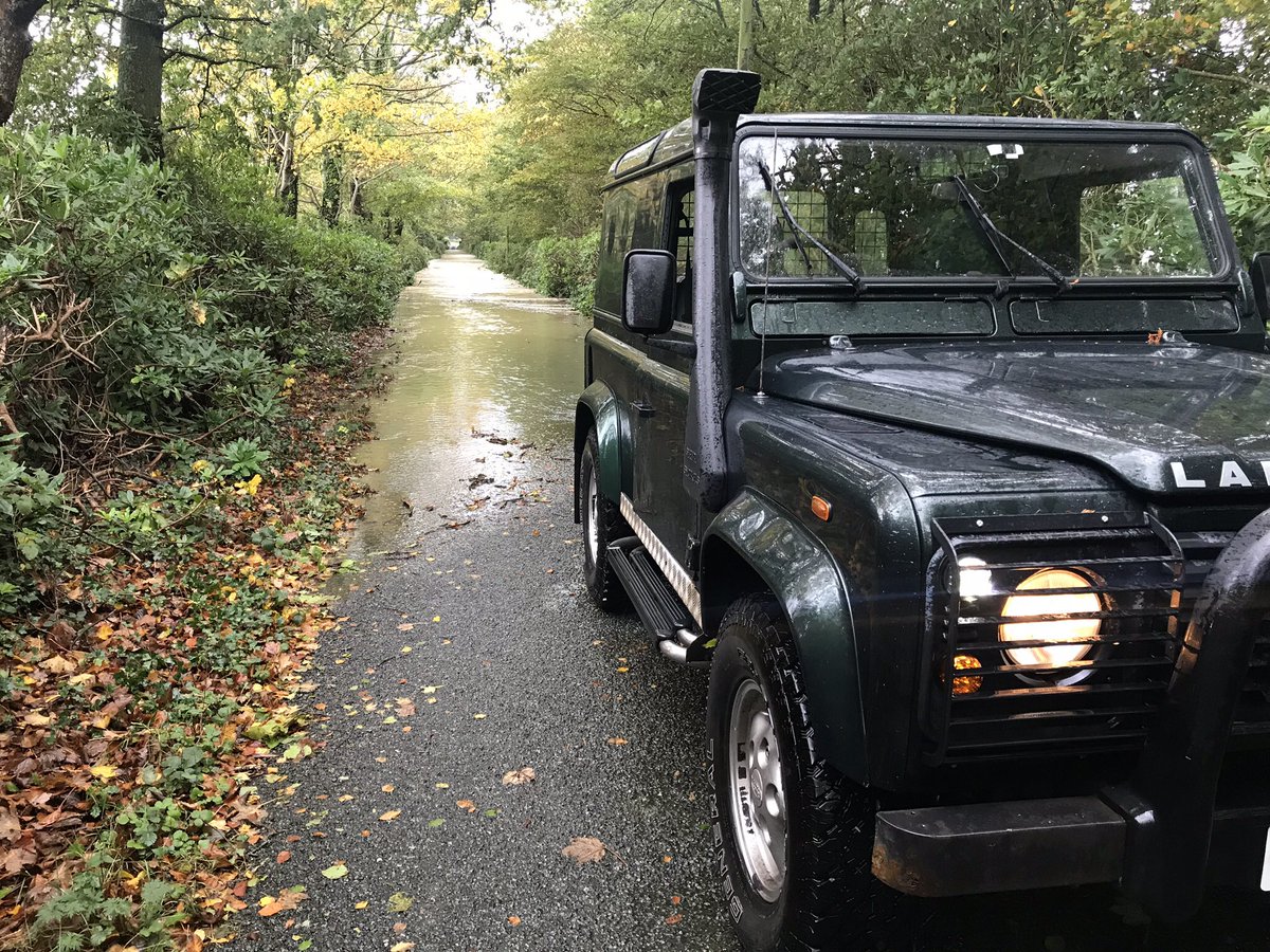 Crazy amounts of water everywhere today. Glad of the landrover to get me to calls! #floods #vetslife #landrover