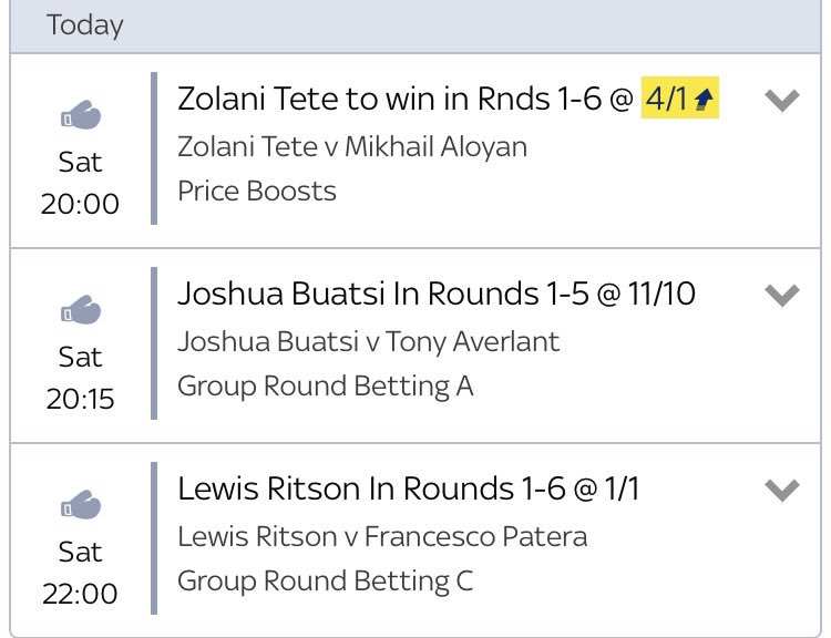 betalyst_tips's tweet photo. Some bets / accas for tonight’s boxing
🥊 4 fold method of victory acca - 11/4 - add @budcrawford402 to push odds up.
🥊 treble group round betting - 51/1
#Boxing #BetonBoxing #Matchroom https://t.co/eOZ6RWNTEJ