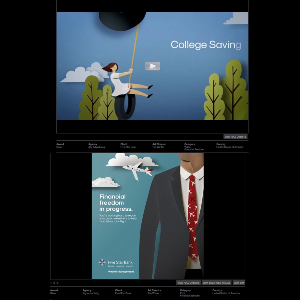 timwinter5's tweet photo. Psyched to see our team land 6 winning entries in Graphis Advertising Annual 2019 @jayadvertising @bomboland @graphisinc @fivestarbank https://t.co/pYP0kQ1xIj