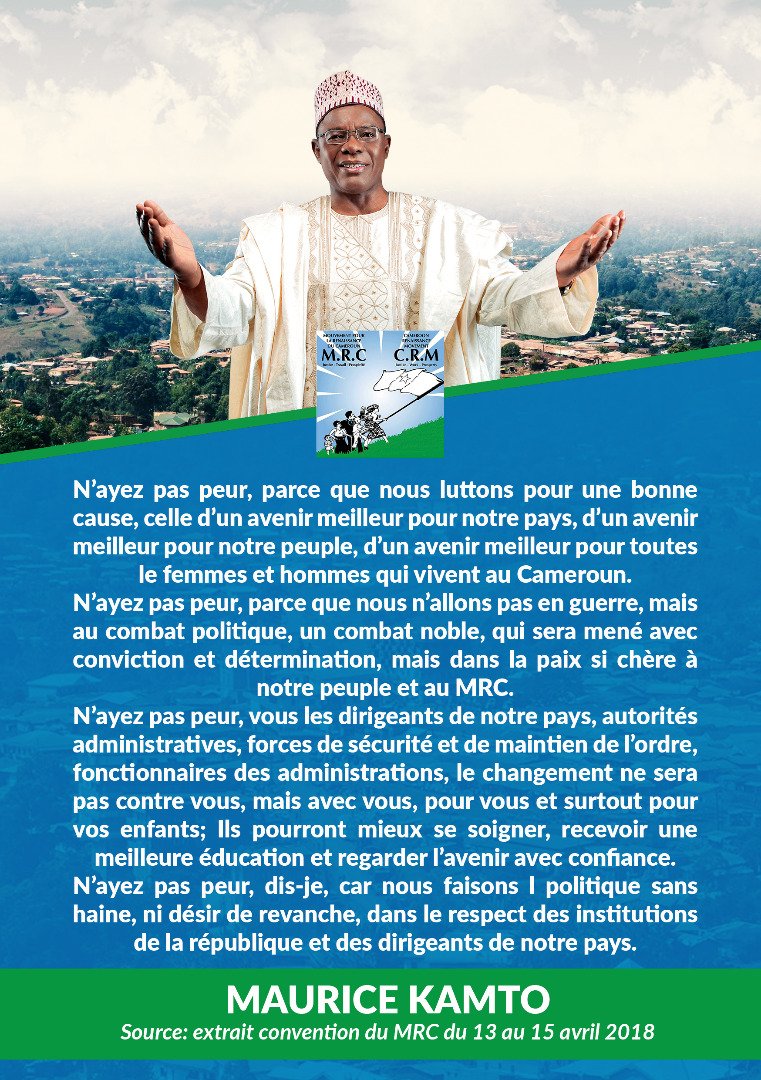 KamtoOfficiel's tweet photo. #It's_possible_together 
#Ensemble _c'est_possible https://t.co/PYCr58wzOK