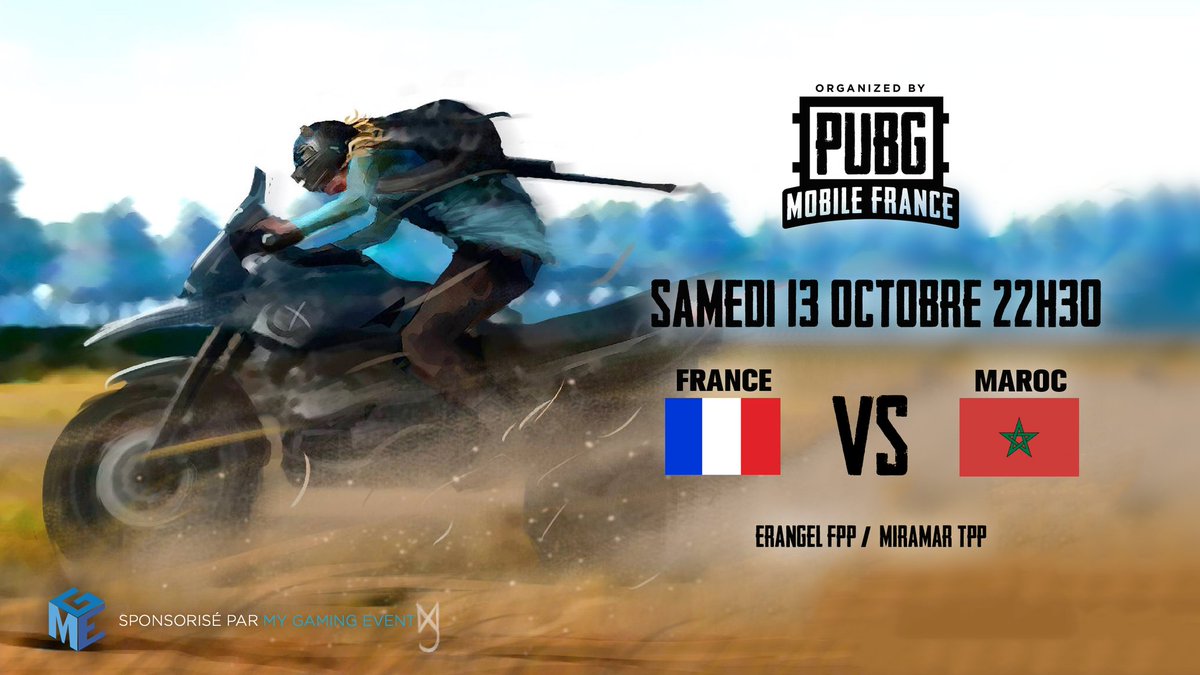 ZOOON___'s tweet photo. [ RAPPEL ] 
Ce soir match de l'équipe de France vs Maroc. 12v12, 22h30 BASTON
Stream : https://t.co/x63R5Iengb
@PUBGMOBILE_Fra 
@PubgmCommunity 
#WarthoxGO https://t.co/ReSBbYteMG