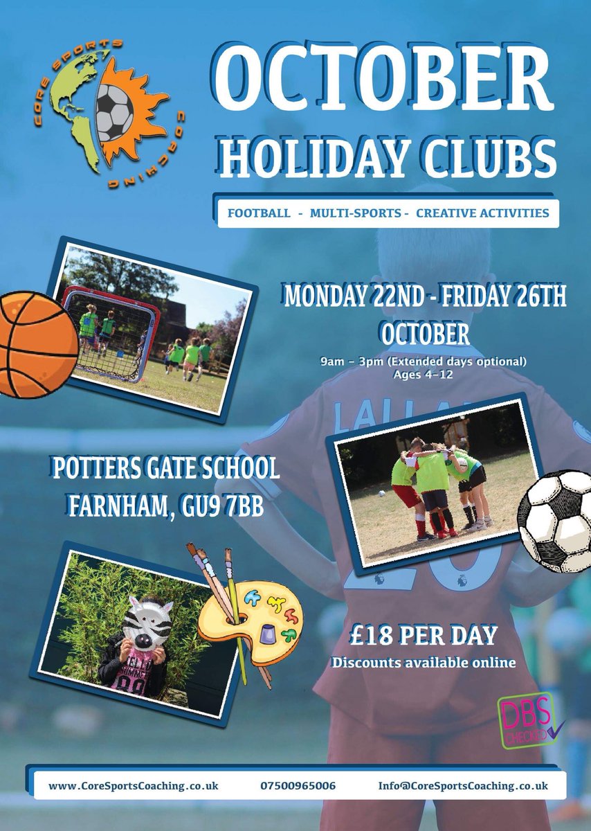 CoachingCore's tweet image. 🎃 October Half Term 🎃

You can boo-k on the web now at CoreSportsCoaching.co.uk but be quick because half term is slowly creeping up on us... 🕷️🕸️

We have lots of spooktacular activities and games planned, ready for a fang-tastic half term! 🧛‍♂️

See you all then! 👻