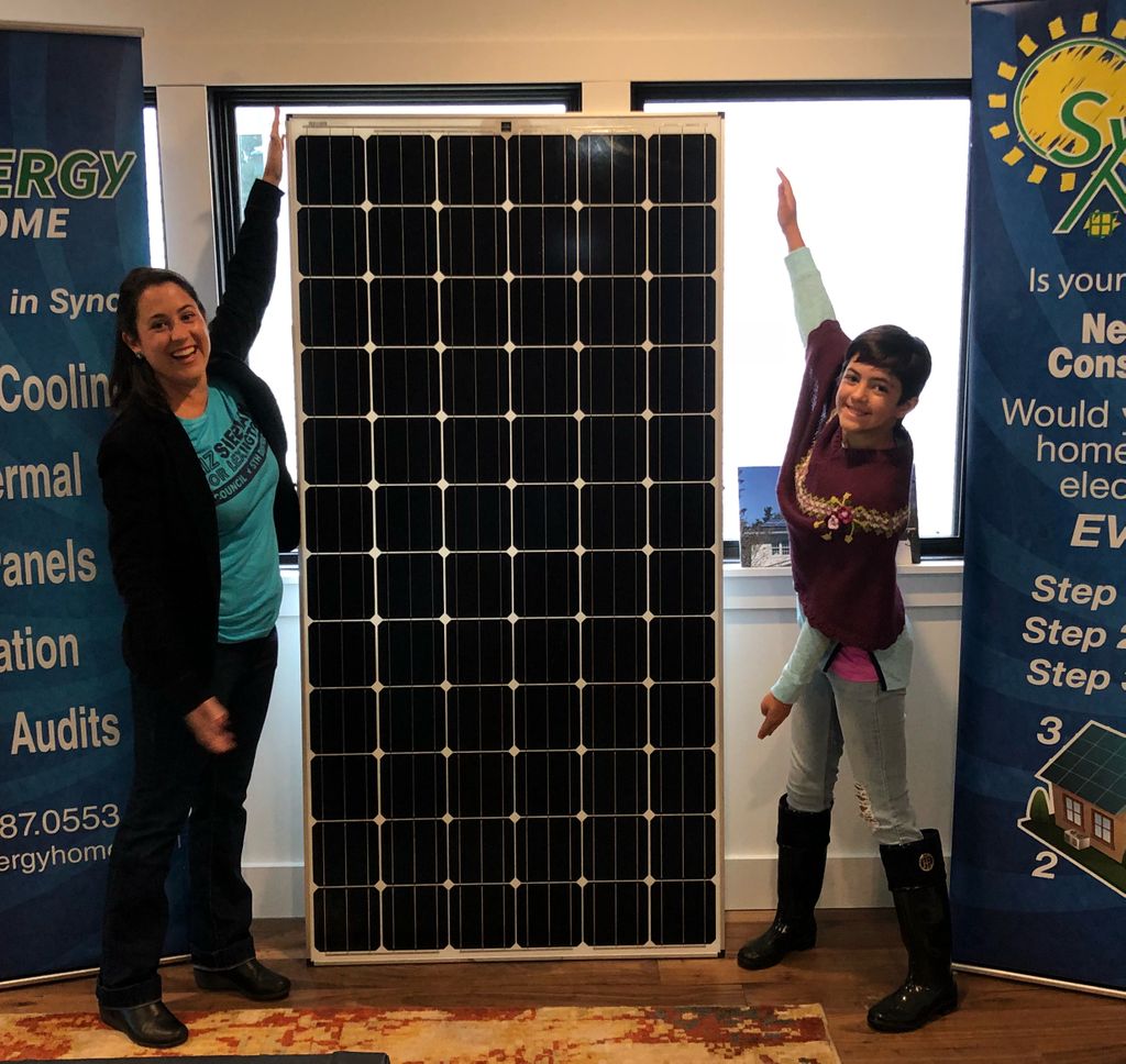 In case you were wondering how big a solar panel is ☀️This morning we toured a net zero house in the 5th district that uses solar energy and geothermal tech. #lizforlex #sharethex #solarpower