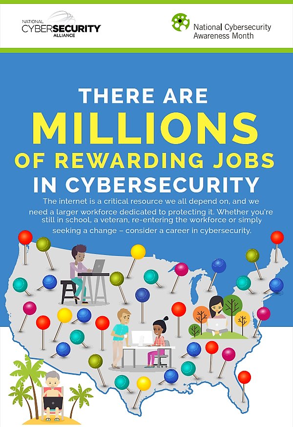 OaklandCyber's tweet image. Millions of rewarding jobs in #Cybersecurity, please RETWEET to build a new generation of professionals.
300K+ jobs already open in the US alone with a 2.5 supply/demand ratio in this CyberSeek heatmap (cyberseek.org/heatmap.html) 
#education #CyberAware #CyberAwarenessMonth