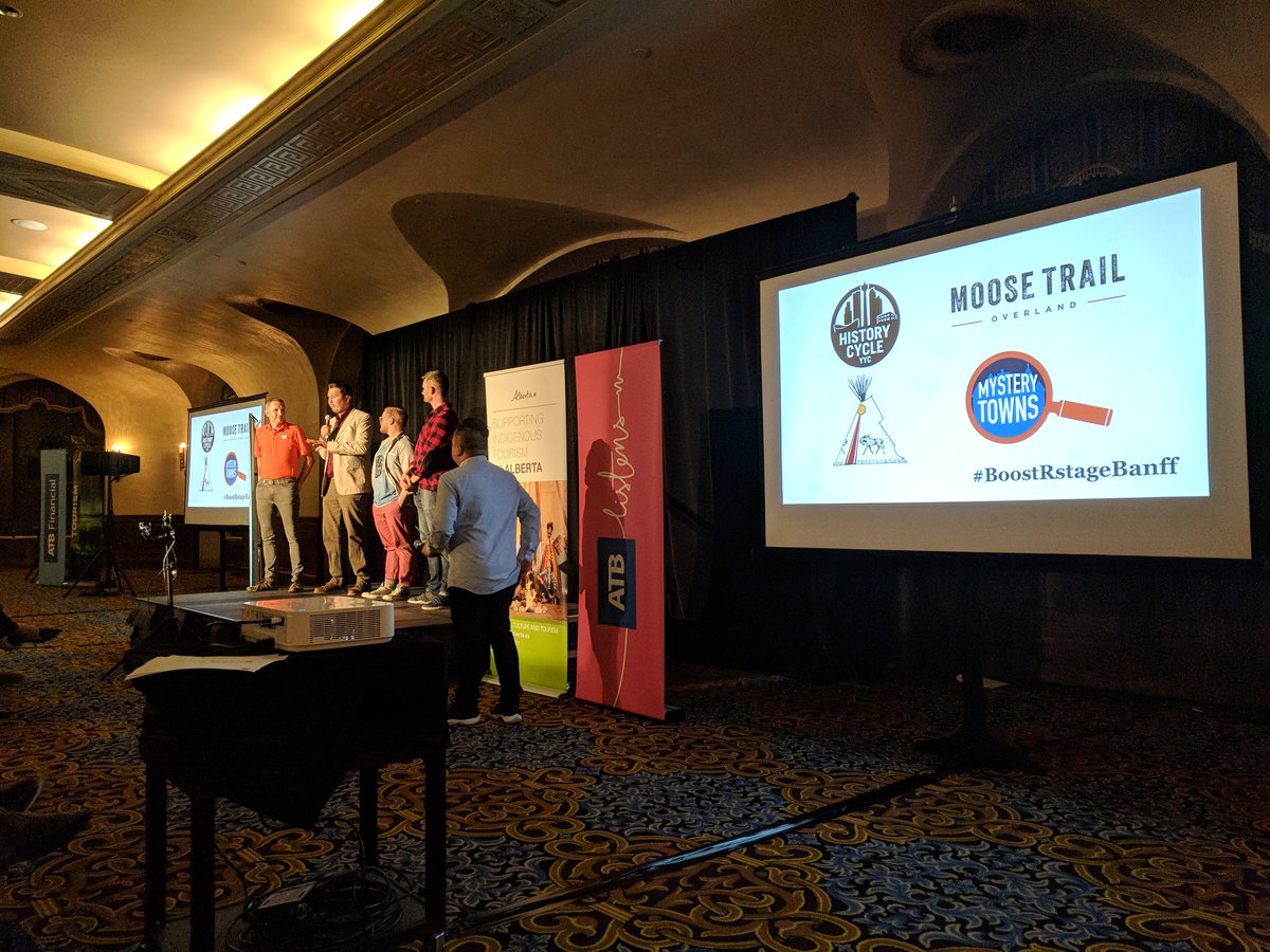 polo_yyc's tweet photo. Congrats to all four entrepreneurs pitching tonight in Banff: History Cycle YYC, Moose Trail Overland, Pale Horse Tipi Camp, and Mystery Towns

#BoostRstageBanff https://t.co/Xcupti2ooF