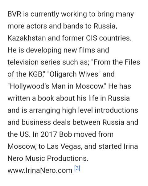 BVR would bring over a 100 celebs to Russia through his "Doors to Hollywood" company. Some would visit Kazakhstan and other CIS countries... 