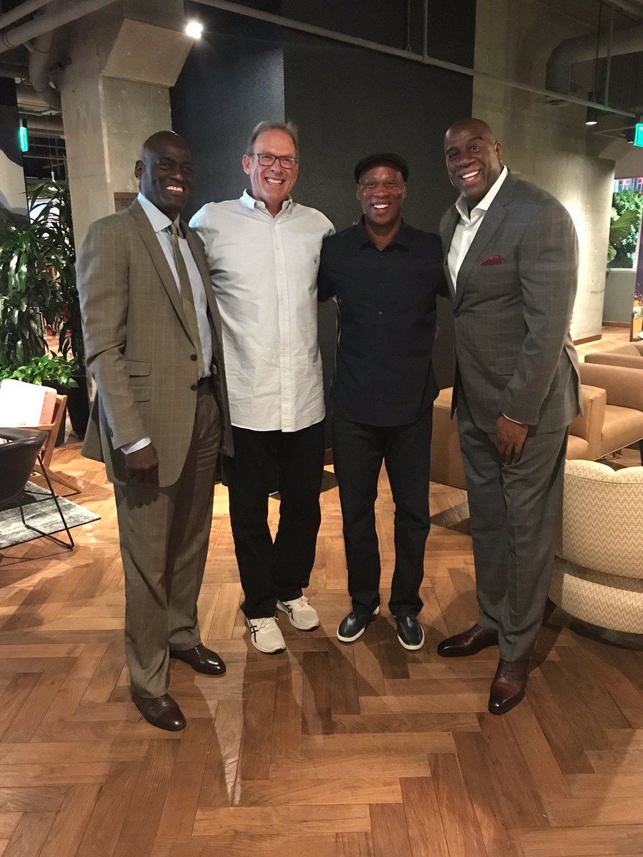 Hanging out with my old teammates Michael Cooper, Kurt Rambis and Byron Scott!