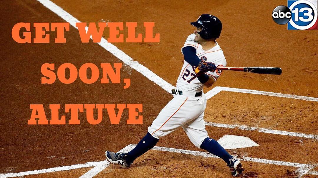 abc13sports's tweet photo. Get well soon, @JoseAltuve27! https://t.co/wMekuPMbjF https://t.co/Fa3jELIkhX