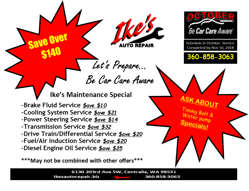 ikesautorepair's tweet photo. Happy Fall! October is Car Care Aware month. Look what we've got for you! https://t.co/PpEQES3CBO