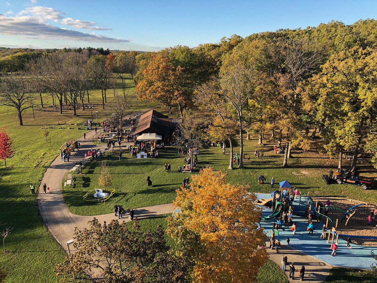 West_Allis_Fire's tweet photo. View from Tower Ladder 62 out at Greenfield Park for Halloween in the Park presented by West Allis Community Alliance Against Drugs (CAAD) https://t.co/V1fGk5UBTN https://t.co/L6HxwnGM5i