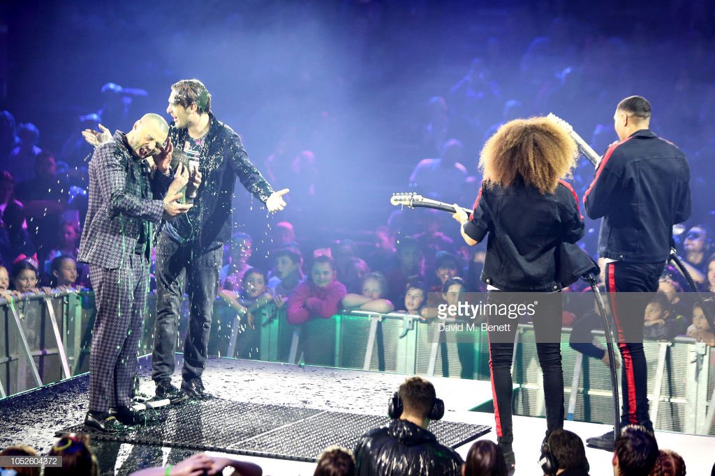 bustedworld's tweet photo. .@Busted looking a shade greener at #SlimeFest2018 https://t.co/AiaI8cDwfS