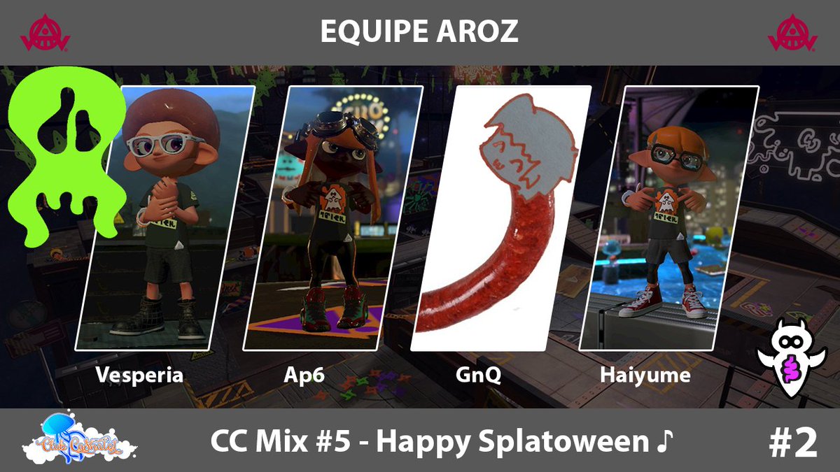 ClubCashalot's tweet photo. 🚨 Résultats CC Mix #5 🚨
Félicitations à Abysma (@ValouCampy @RbaptF @yukiloic1 @TicoTiii ) qui remporte cette édition 🏆
Aroz arrive 2ème 🥈 suivie par Ezko 🥉
Bravo à tous les participants ! On se retrouve demain pour le début des qualifications #CrazyWeek5 👊
#Splatoon2 https://t.co/rFp3xuFisQ