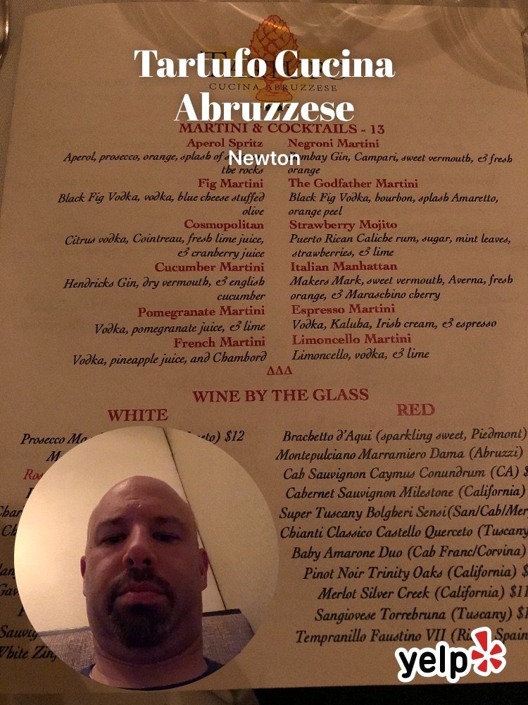aepitaz's tweet photo. First time for dinner (@ Tartufo Cucina Abruzzese) #Yelp #Yelfie https://t.co/9FTBhApMEB https://t.co/p5s5kM7v4M