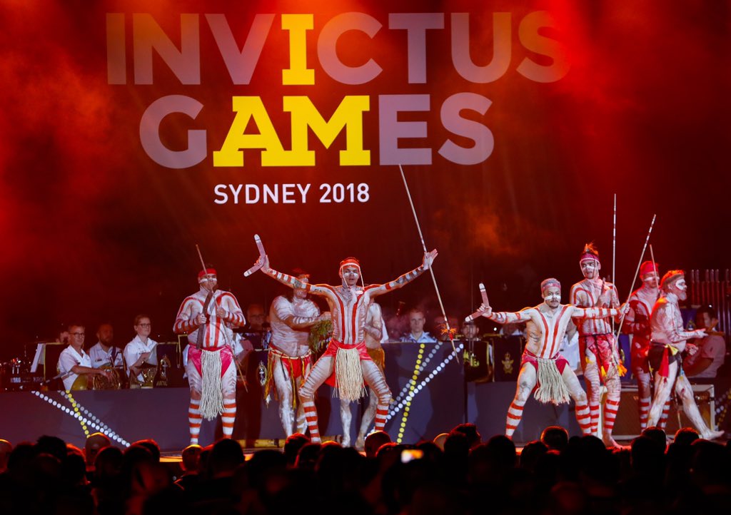 ChiefAusArmy's tweet photo. Invictus = unconquered. It reflects the sacrifice &amp; contribution our people in the @aussieinvictus team have made to their service &amp; their country. It was a privilege to represent @AustralianArmy at the opening ceremony of #IG18. Good luck to all those competing. #GoodSoldiering https://t.co/uLqYFSsdfq
