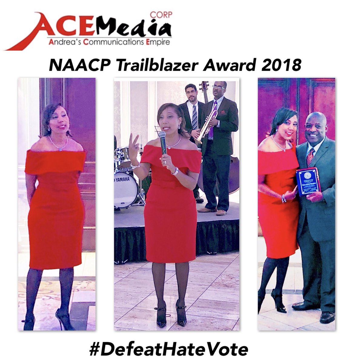 acemediacorp's tweet photo. GREAT ACE-M ! Share, Shine, Lift, Climb, @NAACP, Trailblazing Time, TY for the honor. Humbled to Continue the Global Race, to defeat & erase hate. MUCH More LOVE to ALL #JustAGirlFromPaterson #ManagingChallenges #SharingHappiness #EnergyWins #PositiveVibes https://t.co/UREvOt7nen