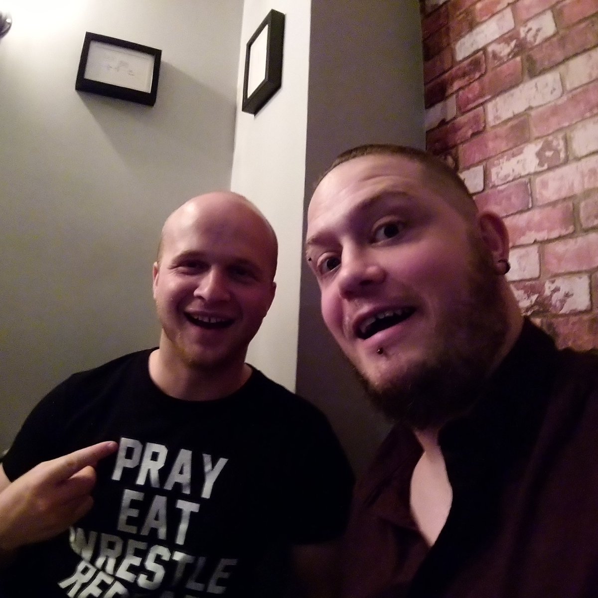 GazThompson87's tweet photo. That moment when the guy who is marrying you shows up in your merch!! #ThompsonTime #Wedding #AngelArmy https://t.co/ZCvKX9nKd8