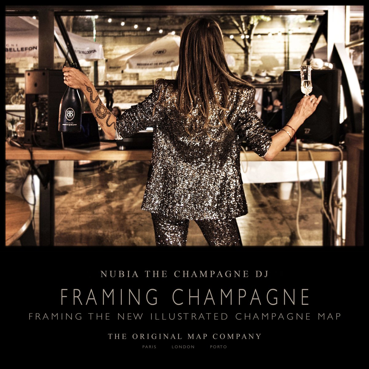 'FRAMING CHAMPAGNE' w/ Godefroy Baijot a/ Besserat de Bellefon aboard   'Les Maquereaux' on the Seine for a Parisian evening of boule, oysters,  beautiful bottles....and Nubia the Champagne DJ #besseratbellefon #TheChampagneMap #UNESCO