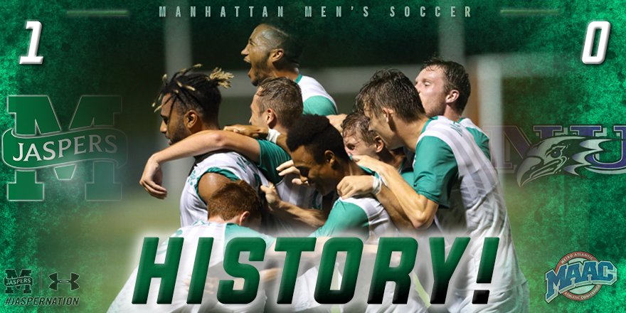 FINAL | History for Jasper Men's Soccer!!! Manhattan defeats Niagara 1-0 to earn its 11th victory, the most in a single-season in the program's 51-year history! #JasperNation #ShareTheRecord