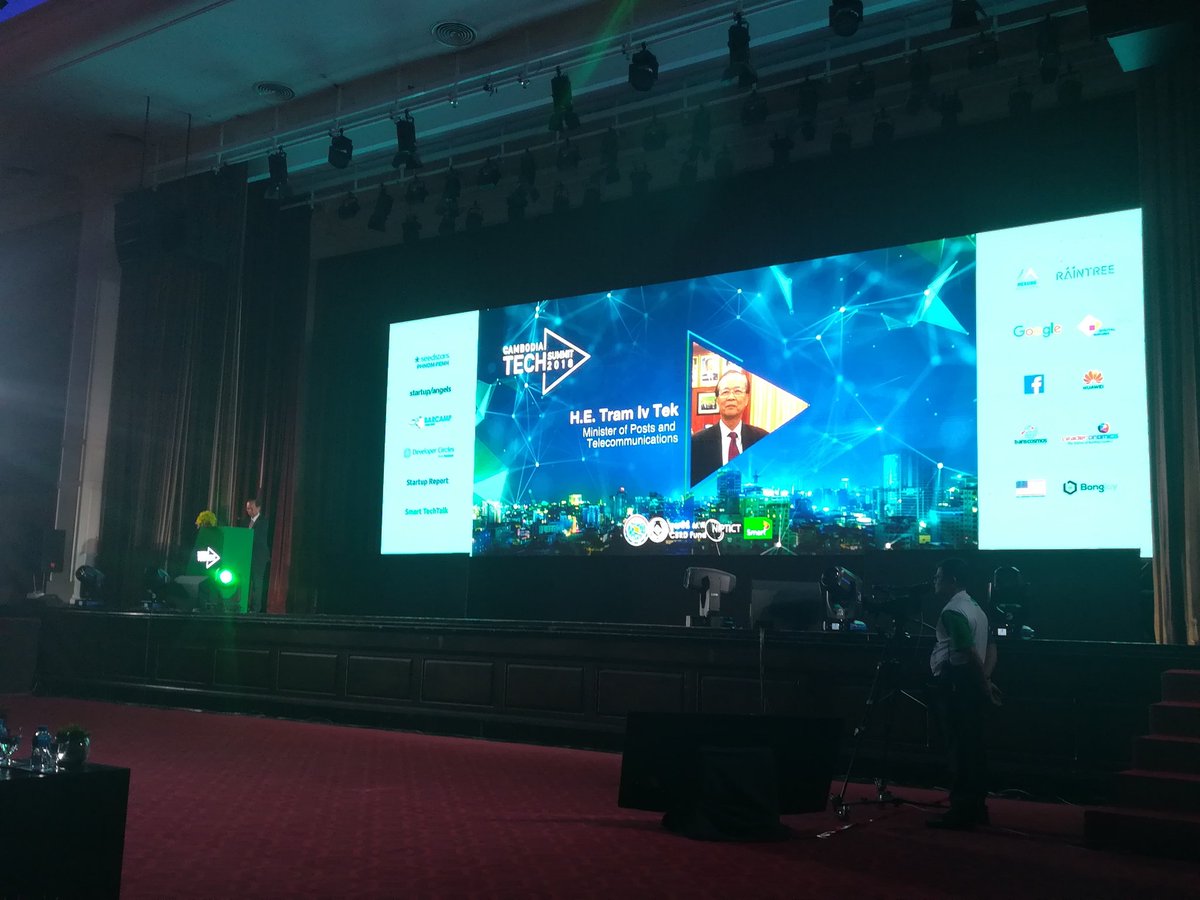 GabbiFernandez's tweet photo. H.E Tram Iv Tek, Minister of Posts &amp; Telco, sharing the policymaking efforts to foster innovation in the country #CambodiaTechSummit by @SmartAxiata https://t.co/xWxuIY9UzN