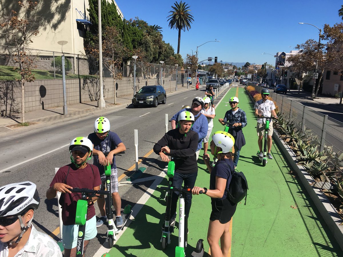 ActiveSGV's tweet photo. Many thanks to @altaplanning staff for organizing todayโs E-scooter tour of #SantaMonica. ๐ด Eye-opening to see how this nascent mode of mobility has taken off in popularity on the west side of LA County in a little over a year. #ScootLA #ScootCA https://t.co/6cgWg1cLCb