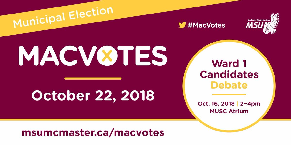 SRASocSci's tweet photo. Hamilton’s municipal election is around the corner! Make sure you all check out https://t.co/yWs57taYKh to get information about how, when and where to vote! See you all at the polls on Monday 🚨🚨 https://t.co/cBU7M7uZSp