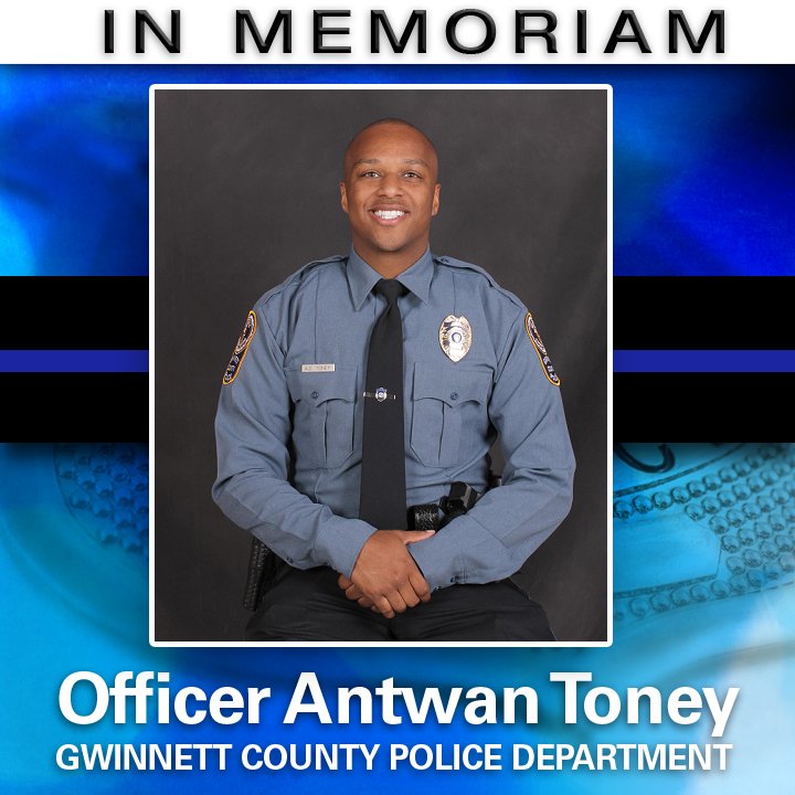 fox5dc's tweet photo. Officer Antwan Toney, 30, was just six days shy of his 3rd anniversary with the Gwinnett County Police Department when he was gunned down while investigating a suspicious car at Shiloh Middle School Saturday afternoon. The gunman remains at large.
https://t.co/WyLbhN7fab https://t.co/28IVdPmydN