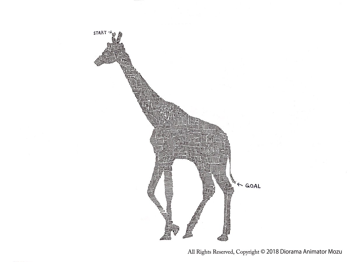 Mozu 夏に出版するよ 気分転換一筆書きシリーズ 第2弾 Elephant 一筆書きです 一本の線です 鼻の端から尻尾の端まで 何も考えずに描きました 楽しかったです Mozu World