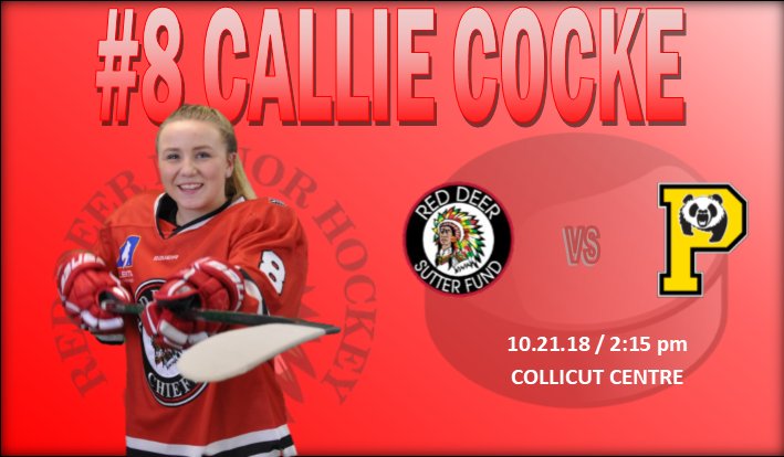 Chiefs will regroup as they take on the Edmonton Pandas at 2:15 pm at the Collicut Centre tomorrow. <a href="/CockeCallie/">Callie Cocke</a> is our feature player for tomorrow's game. She is from Bowden and graduates in 2021. Callie is a winger and wears #8 in her first season with the <a href="/rdsfaaachiefs/">RED DEER SF CHIEFS</a>