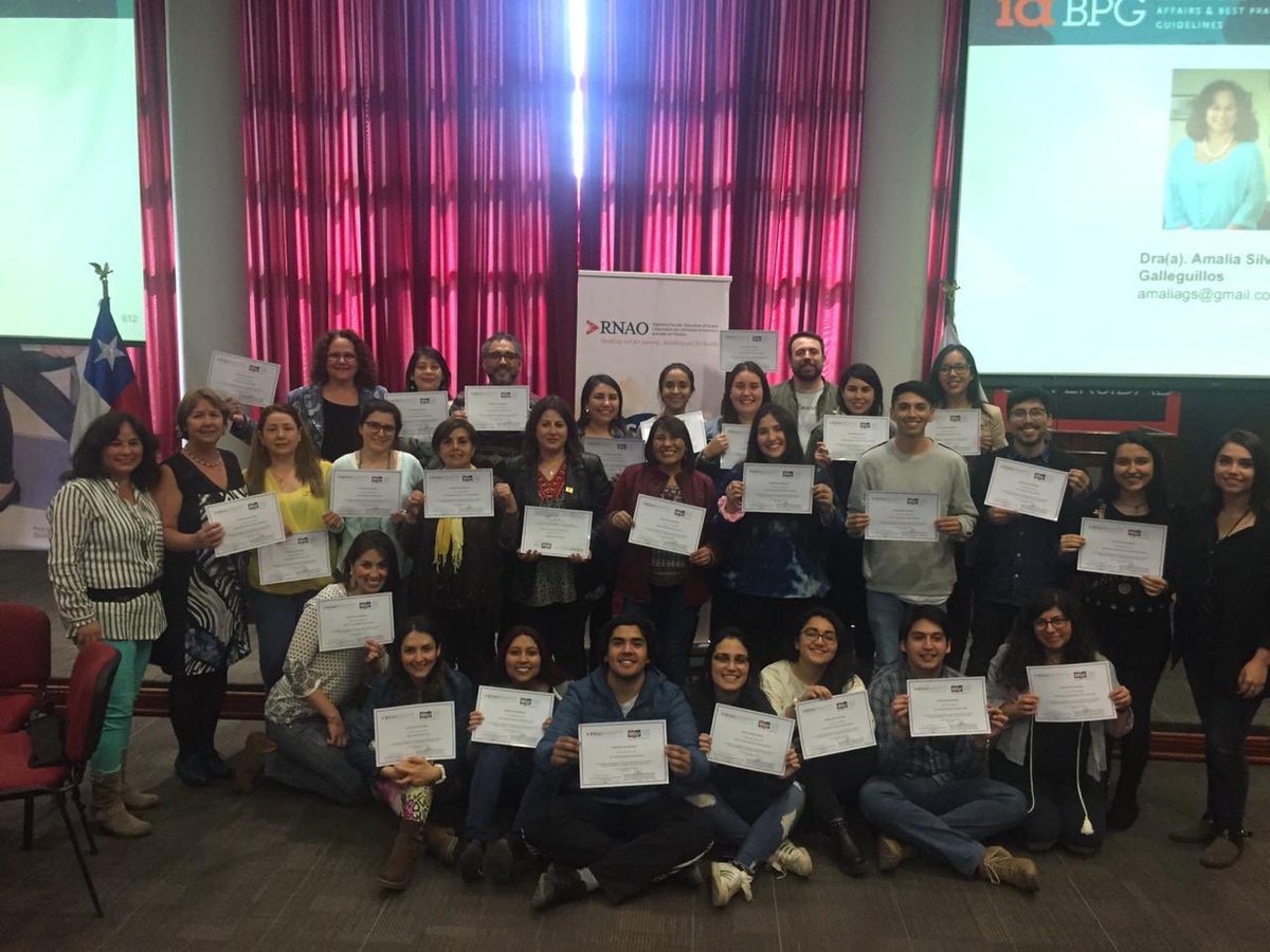 Felicitaciones y bienvenidos nuevos Champion  docentes y estudiantes Universidad Autónoma de Chile. Sede Talca. Hoy terminando su formación en el programa GBPC RNAO. Juntos iniciando el trabajo para los cuidados de calidad en Chile.Un agrado trabajar con ustedes.
