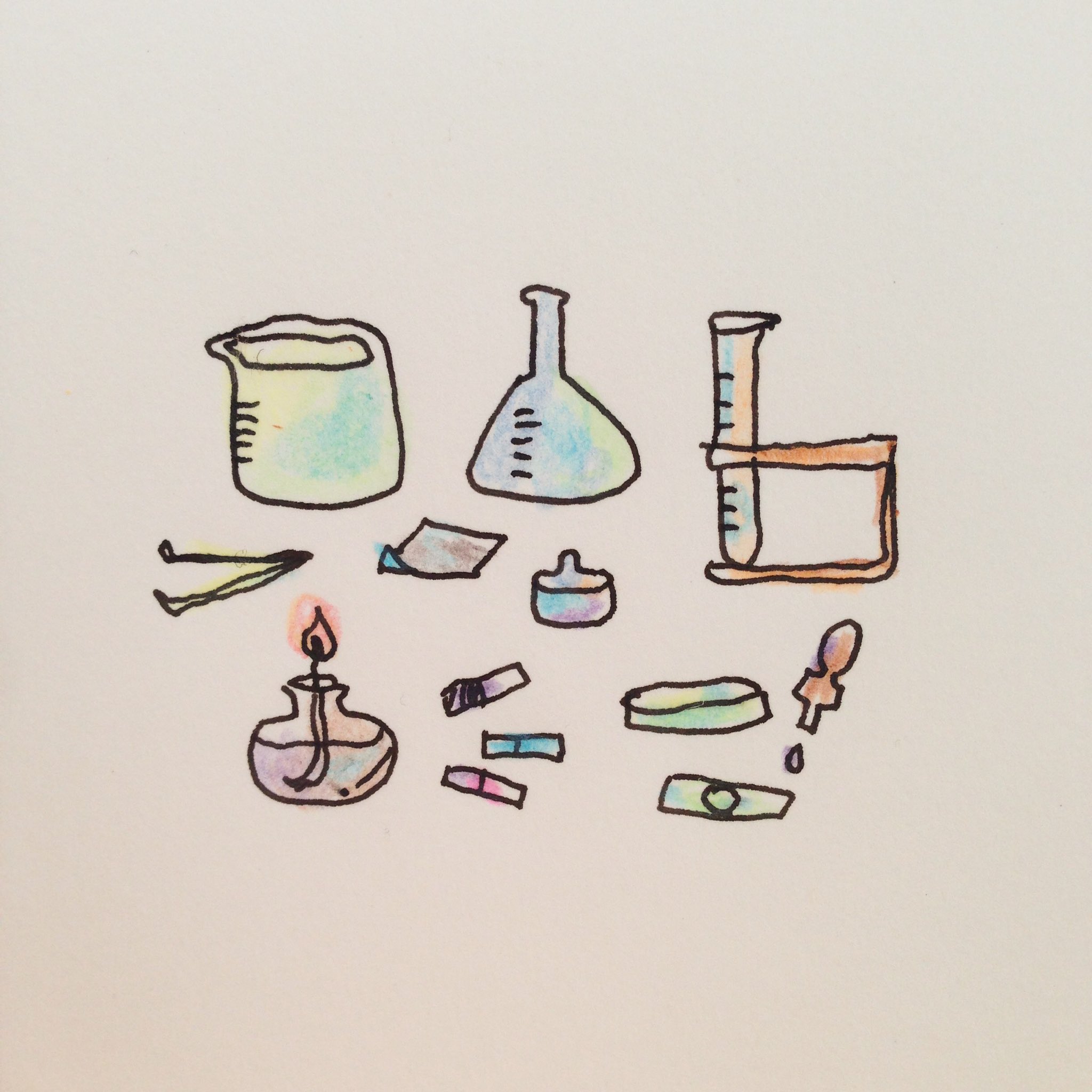福螺子 ふくねじ らくがきイラスト描 On Twitter ガラス容器 銀色 色の変化 実験 科学 道具 ビーカー 三角フラスコ 試験管 ピンセット 分銅 アルコールランプ リトマス試験紙 シャーレ スポイト プレパラート 福螺子 らくがき 絵 毎日更新 ペン画