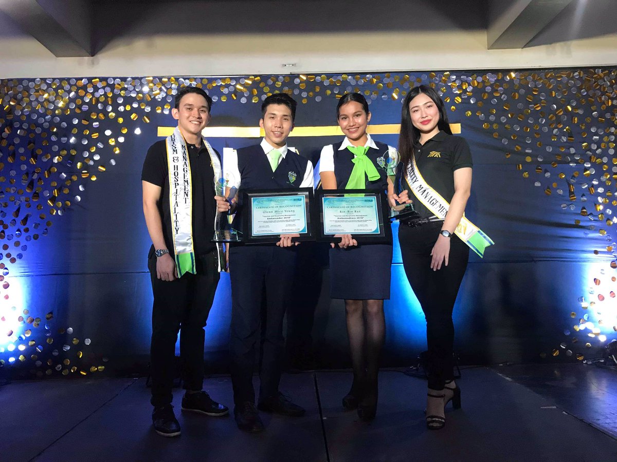 USTCTHMSC's tweet photo. After a long night, we now have our next Tourism and Hospitality Management Ambassador and Ambassadress 2018! Let us congratulate Glenn Mico Yeung of class 2H1 and Rin-Rin Raz of Class 2T1! Be the embodiment that the College needs and believes in!
#THMAA2018
#CTHMUpand13yond https://t.co/di8WVm9z9Q