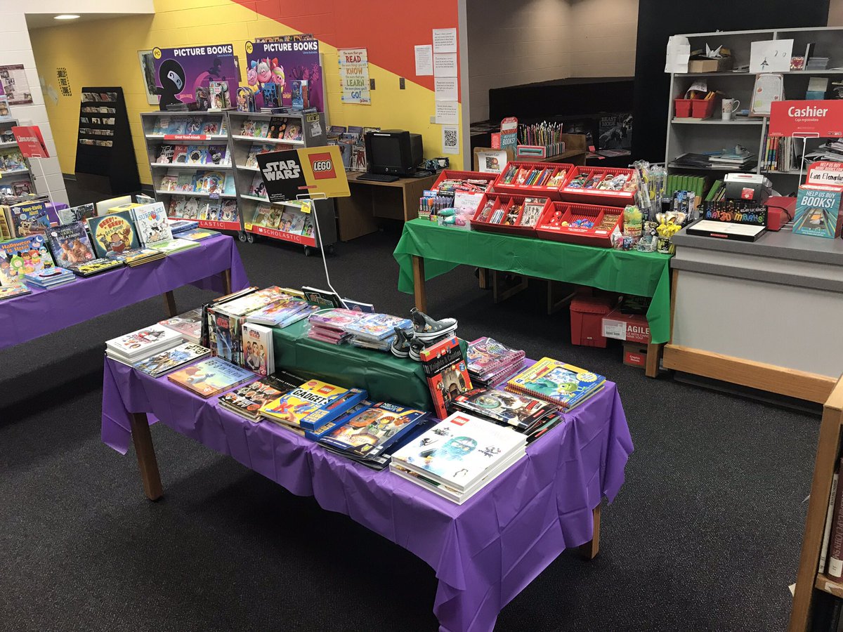 LinnElemLibrary's tweet photo. Book Fair went incredibly well! The students enjoyed the books and the pencil pull. We were able to buy a lot of great books for our library and classrooms. https://t.co/xthDAkgEpA