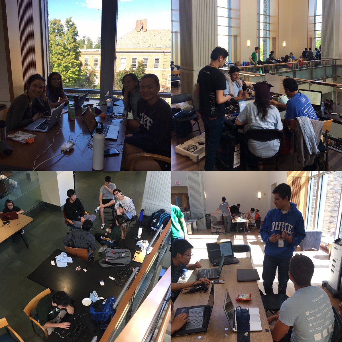 oscrhong's tweet image. My 4th & last (as student) @HackDuke is well underway 🚀 There's really nothing more exciting than seeing young people of different backgrounds, experience levels, etc. come together to build their vision for how the world ought to be! #CodeForGood cc: @EshipAtDuke @DukeCatalyst