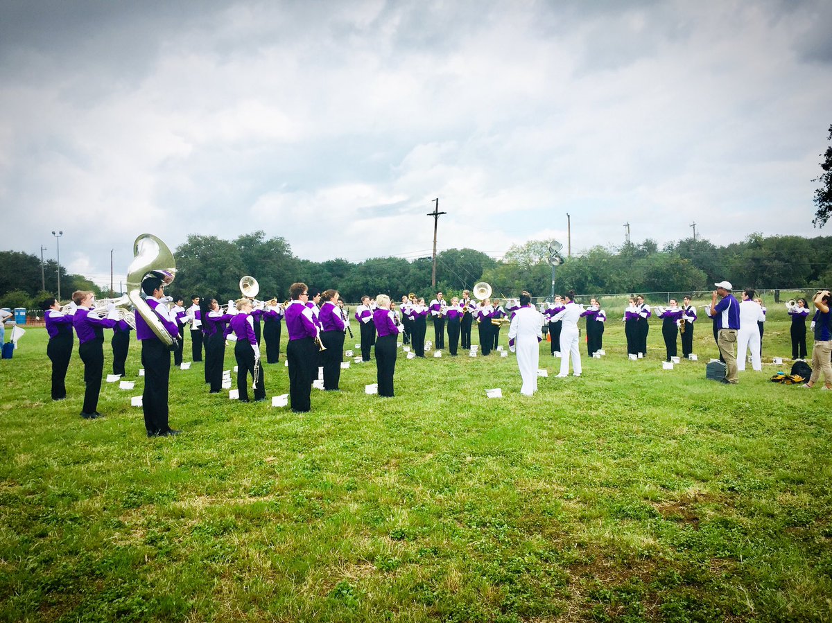 Warming up to take their stage! #boernehsband #UIL #gobandgo💜🐾
