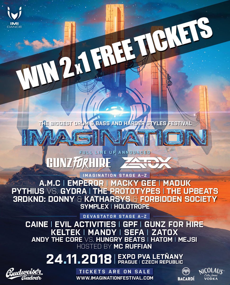 state_hardstyle's tweet photo. CONTEST FOR FREE TICKETS TO Imagination Festival
Win 2x1 tickets
Contest on our facebook page!!!
#StateOfHardstyle #HardRules #CzechParty #CzechHardstyle #czechdnb #imaginationfestival #neurofunk #liquiddnb #Crossbreed #dnb #hardstyle #hardcore #RawStyle #Frenchcore https://t.co/AUmKrf12Hd