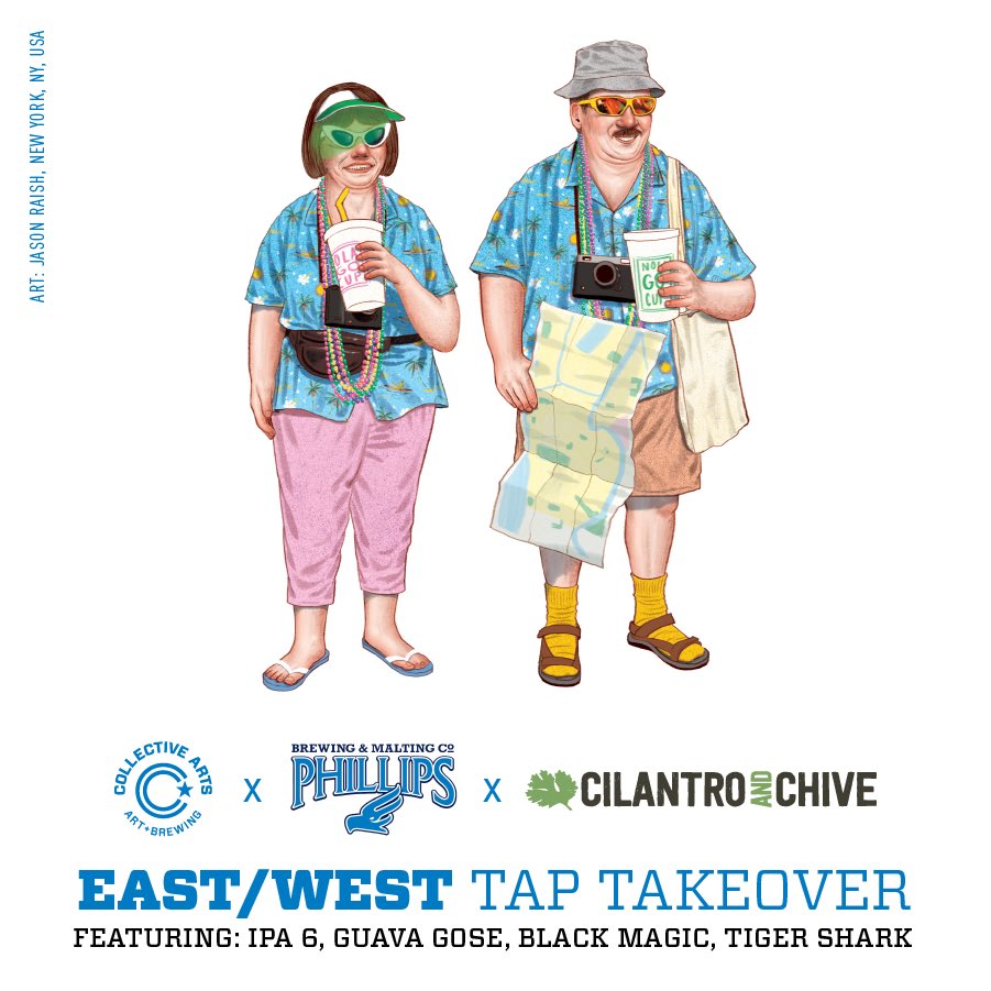 If you’re in Lacombe AB today join us &amp; our friends <a href="/CollectiveBrew/">Collective Arts</a> today <a href="/cilantro_chive/">cilantro and chive</a> from 4-7 for this special East/West Co-Tap Takeover 🍻👍 #phillipsbeer