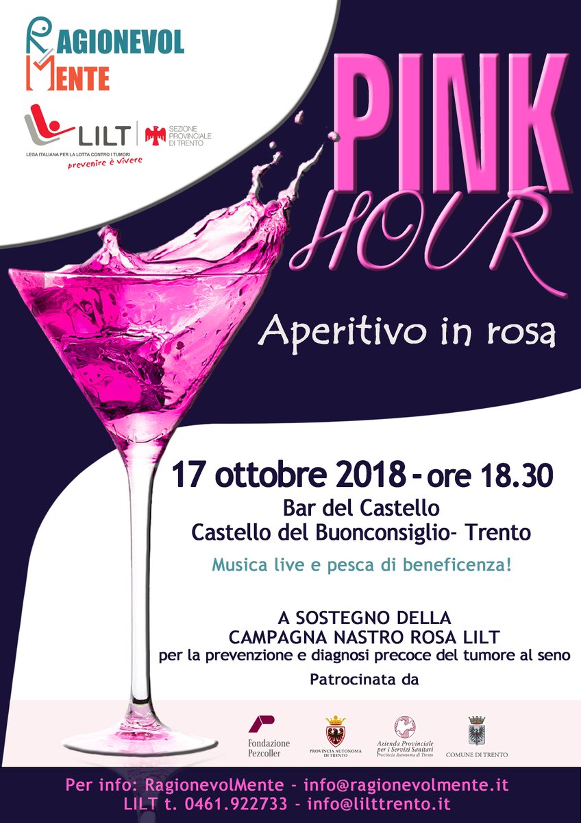 CIBIO - UniTrento (@cibio_unitrento) on Twitter photo <a href="/Ragionevo1Mente/">RagionevolMente</a> is organizing the 2nd Pink Hour with LILT Trento to support correct medical information in cancer and donate oncologic hairpieces to patients. Wednesday, October 17 at 18.30pm at the Buonconsiglio Castle. Let's give them all the help we can! <a href="/Ragionevo1Mente/">RagionevolMente</a> is organizing the 2nd Pink Hour with LILT Trento to support correct medical information in cancer and donate oncologic hairpieces to patients. Wednesday, October 17 at 18.30pm at the Buonconsiglio Castle. Let's give them all the help we can!