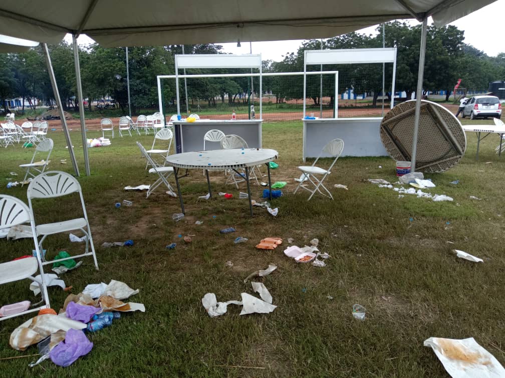 gskzurek's tweet photo. Dear #Presecans, @MOYSGh says this is how you left Legon Presec Park after your bonfire, only two days before a final @CAF_Online inspection for the Women's AFCON. Tag a #Presecan, let's find out. #PresecBonfire2018 https://t.co/S5yRr3ImNw