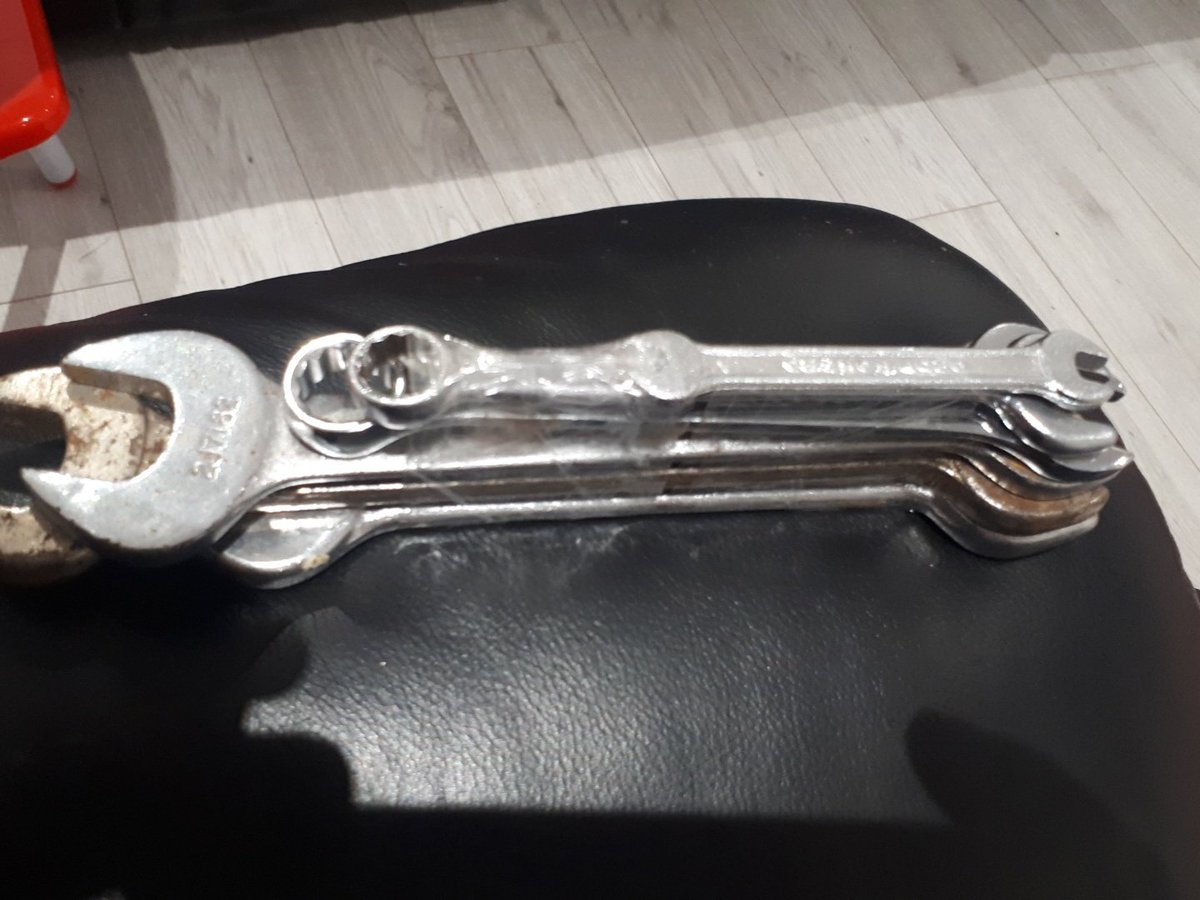 hood_nr's tweet image. The first item in my new long term bug out box. A collection of spanners of different sizes and fittings #preppers #buggingout #preppertalk