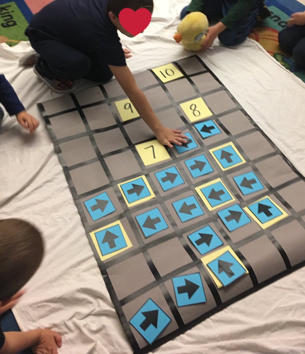 BCrubberboots's tweet image. They LOVED coding Pigeon to the Duckling following a number map. #kindergarten #coding #offlinecoding #chemainusel #sd79learn