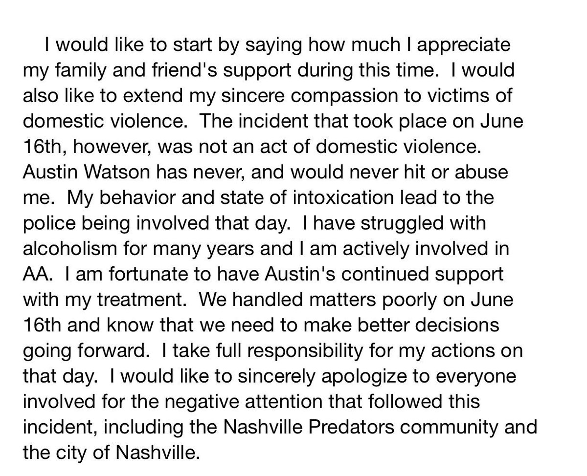 AdamVingan's tweet photo. Jenn Guardino, Austin Watson’s girlfriend and mother of their daughter, released this statement: https://t.co/mLvgW1k5YD