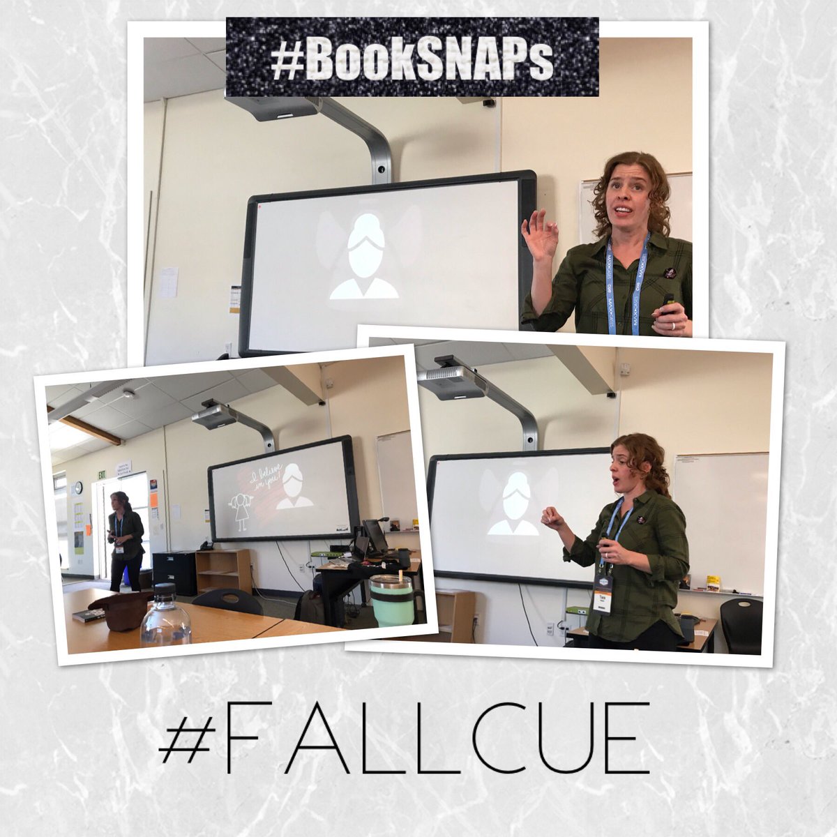 judyblakeney's tweet photo. .@TaraMartinEDU rocks #BOOKsnaps at #FallCUE at #WeAreCue https://t.co/XSN6KxJ4Lu